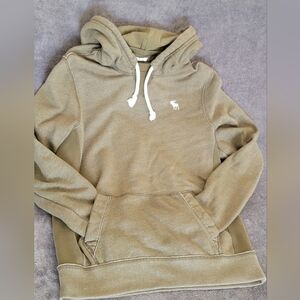 Unisex Sz S Abercrombie & Fitch Olive Green Hoodie LIKE NEW Comfy Oversized Y2K